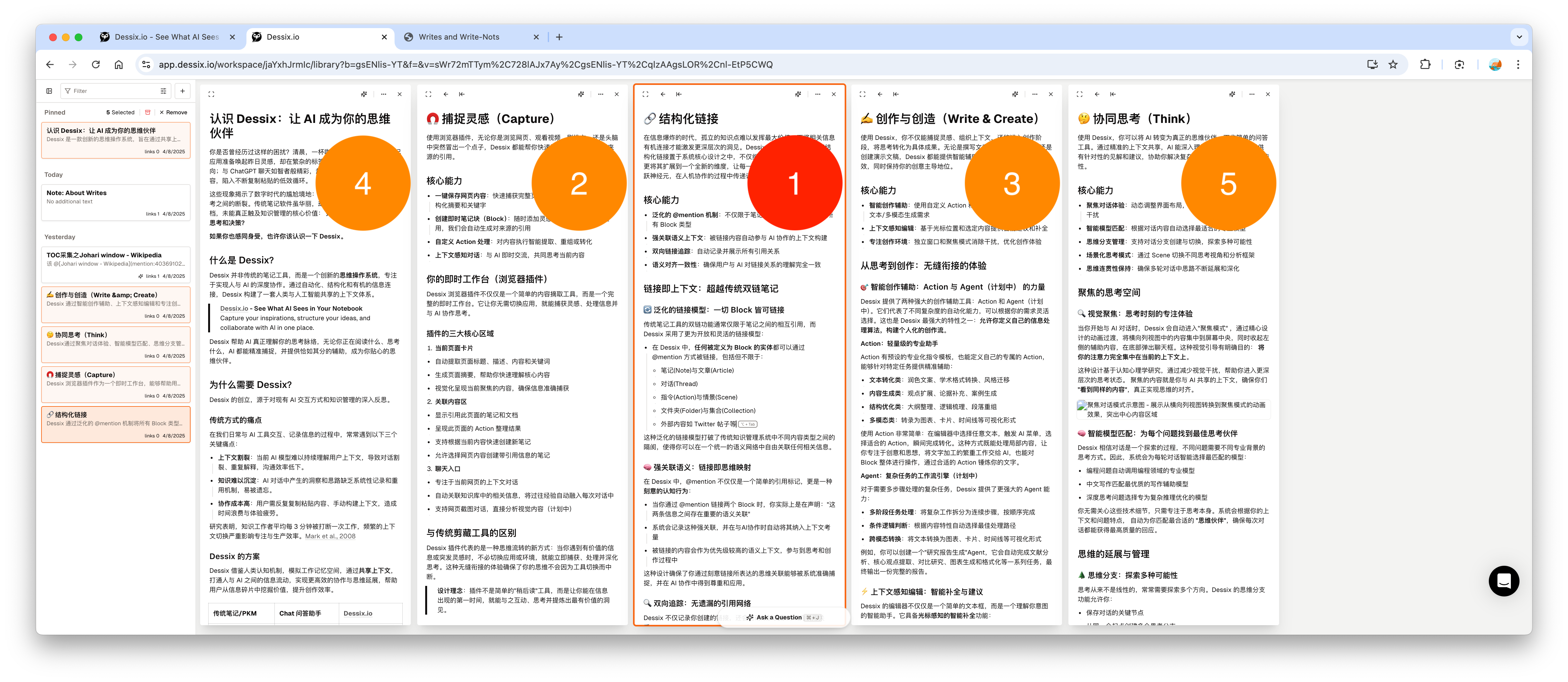 Linear View Diagram - Shows horizontally arranged content blocks, highlighting focus areas and interconnections