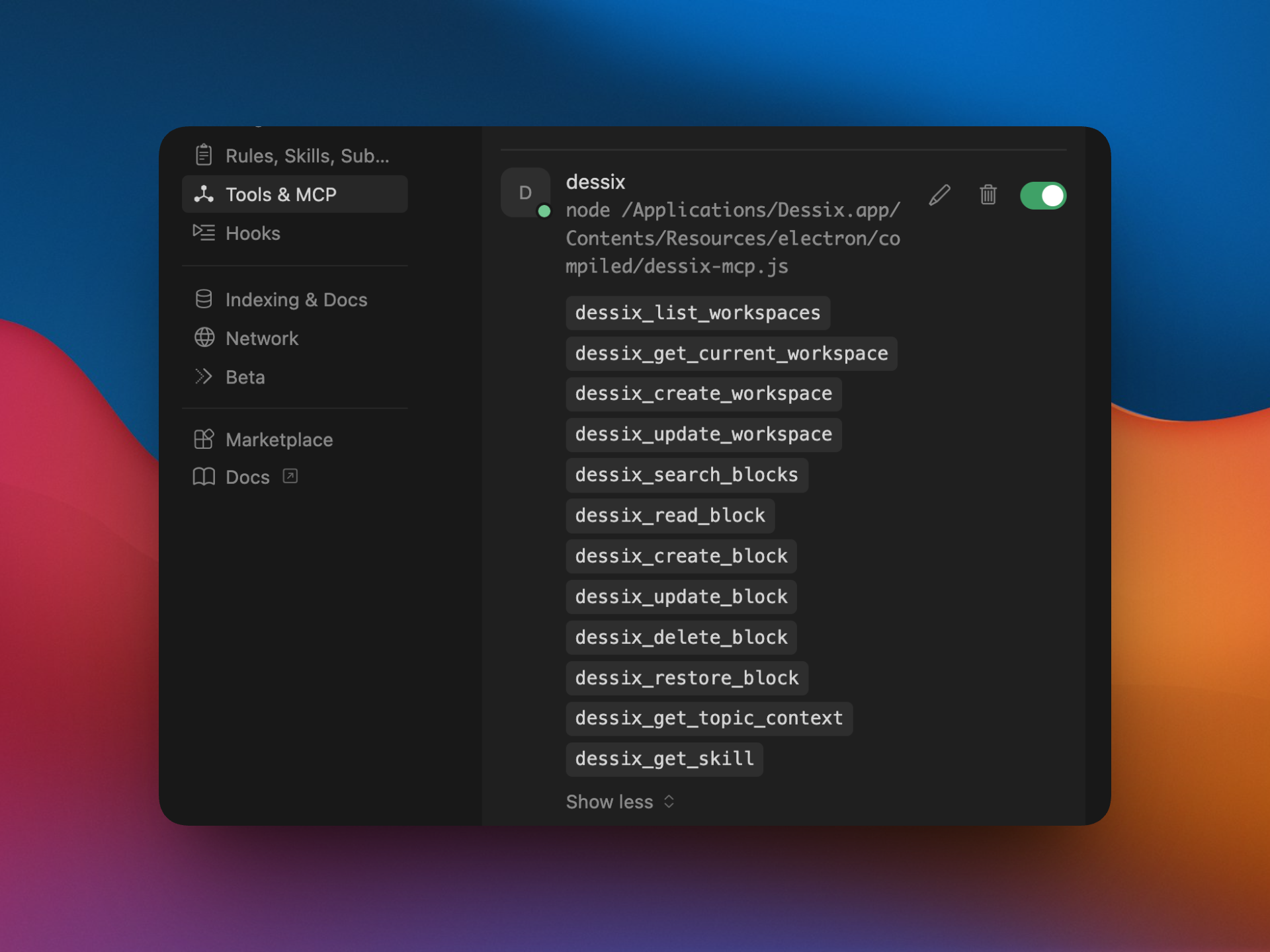 Cursor Settings 中确认 MCP 服务已启用